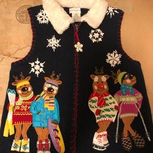 Christmas vest and long sleeve sweater